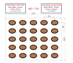 0116 - Special Oval ''Love'' Praline Chocolate Mold