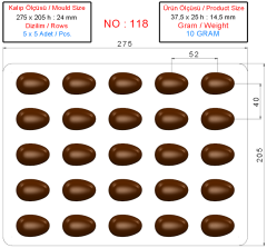 0118 - Special Ellipse Filling Praline Chocolate Mold