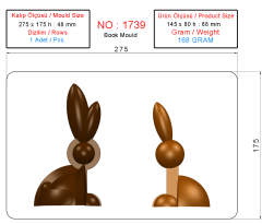 1739 - Mıknatıslı Tavşan Çikolata Kalıbı