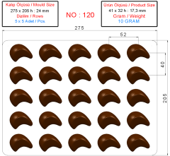 0120 - Spesiyal Hilal Pralin Çikolata Kalıbı