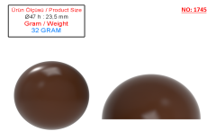 1745 - Hemispherical Chocolate Polycarbonate Mold