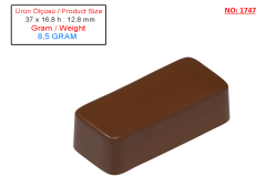 1747 - Dikdörtgen Çikolata Polikarbonat Kalıbı