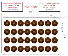 1750 - Drop Chocolate Mold