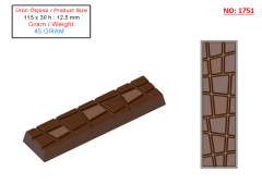 1751 - Bar Chocolate Polycarbonate Mold