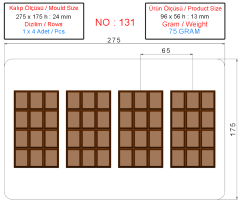 75 Gr. Dubai Çikolatası Kalıbı - 0131