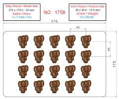 1758 - Fil Çikolata Polikarbonat Kalıp