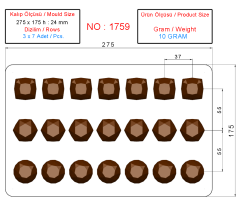 1759 - Kristal Çikolata Polikarbonat Kalıp