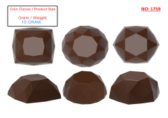 1759 - Kristal Çikolata Polikarbonat Kalıp