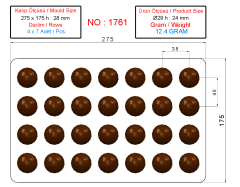 1761 - Crystal Çikolata Polikarbonat Kalıp