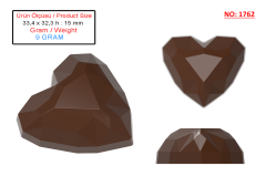 1762 - Heart Chocolate Polycarbonate Mold