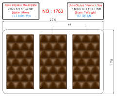 1763 - Tablet Chocolate Polycarbonate Mold