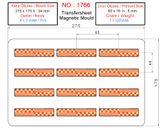 1766 - Transfer Baskı Kağıdıyla Kullanılan Polikarbonat Çikolata Kalıbı