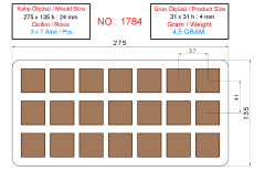 1784 - Madlen Çikolata Polikarbonat Kalıbı