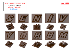 1787 - Moule en polycarbonate pour chocolat avec lettres
