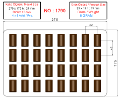 1790 - Çikolata Polikarbonat Kalıp