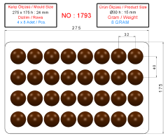 1793 - Hemispherical Chocolate Polycarbonate Mold