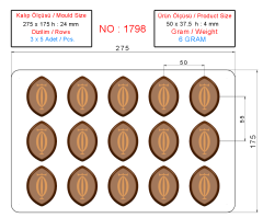 1798 - Oval Chocolate Polycarbonate Mold