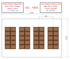 1804 - Moule en polycarbonate pour tablettes de chocolat