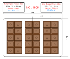 1806 - Moule en polycarbonate pour tablettes de chocolat