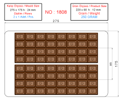 1808 - Tablet Çikolata Polikarbonat Kalıp