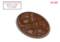 1809 - Oval Çikolata Polikarbonat Kalıp