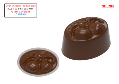 0200 - Oval Kiraz Kabartmalı Çikolata Kalıbı