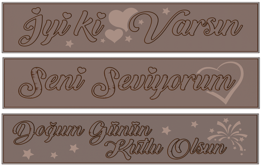 1823 - Tablet Çikolata Polikarbonat Kalıp