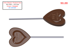 0203 - Lolipop Kalp Çikolata Kalıbı