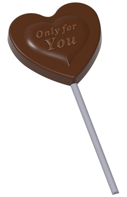 0203 - Lollipop Heart Chocolate Mold