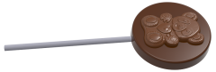 0204 - Round Teddy Bear Embossed Lollipop Chocolate Mold