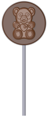 0204 - Yuvarlak Ayıcık Kabartmalı Lolipop Çikolata Kalıbı