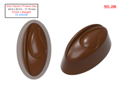 0206 - Oval Su Damlalı Pralin Çikolata Kalıbı