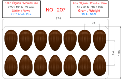 0207 - Tırtıklı Yumurta Çikolata Kalıbı
