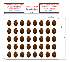 1829 - Magnetic Egg Chocolate Mold