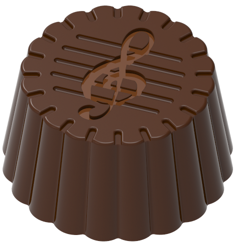 0208 - Round Left Key Patterned Praline Chocolate Mold