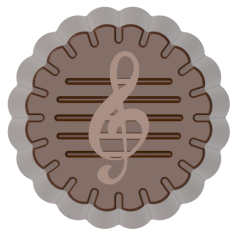 0208 - Round Left Key Patterned Praline Chocolate Mold