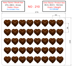 0210 - Moule à Chocolat Praliné Coeur