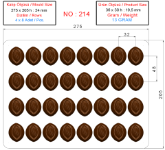0214 - Oval Praline Chocolate Mold