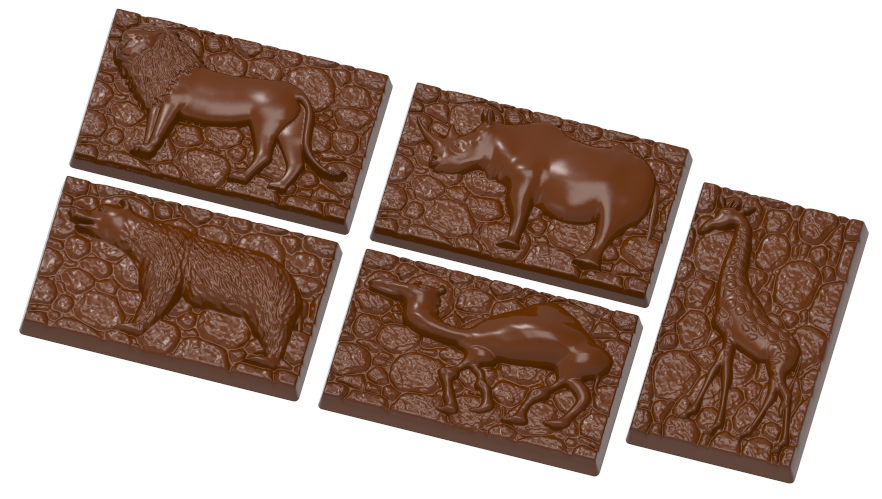 0218 - Dikdörtgen Hayvan Figürlü Çikolata Kalıbı