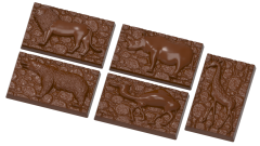 0218 - Moule à chocolat rectangulaire avec figurines d'animaux