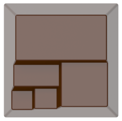 0221 - Asymmetrical Square Praline Chocolate Mold