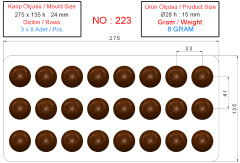 0223 - Round Praline Chocolate Mold