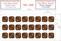 0224 - Square Praline Chocolate Mold