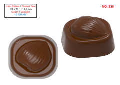 0228 - Kare Fındık Desenli Çikolata Kalıbı