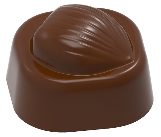 0228 - Square Hazelnut Patterned Chocolate Mold