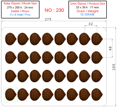 0230 - Tırtıklı Kestane Çikolata Kalıbı