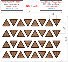 0231 - Üçgen Pralin Çikolata Kalıbı