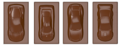 0234 - Rectangular Vehicle Patterned Chocolate Mold