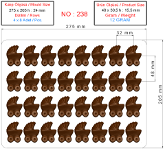 0238 - Baby Carriage Praline Chocolate Mold