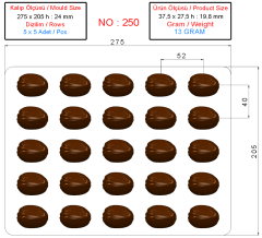 0250 - Oval Pralin Çikolata Kalıbı